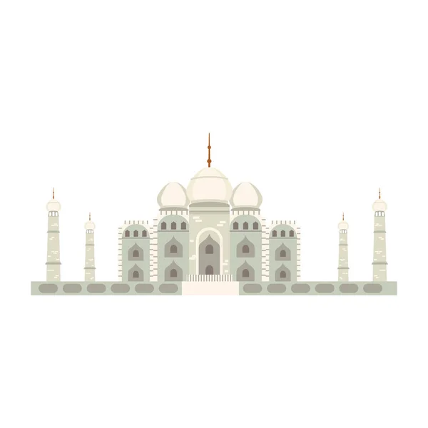 Taj Mahal Illustration Över Vit — Stock vektor