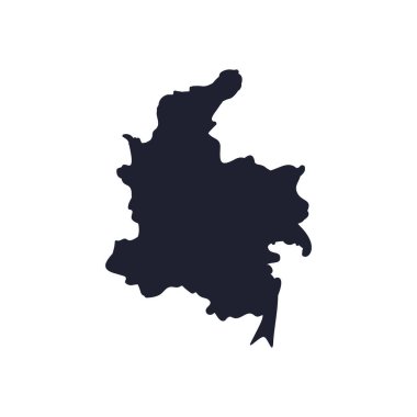 beyazı üzerinde düz Kolombiya haritası tasarımı