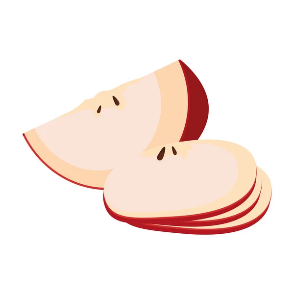 Tranches Pomme Saines Sur Blanc — Image vectorielle
