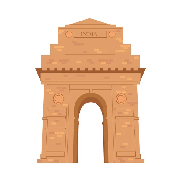 Indian Gate Landmark Isolated Icon — Stock Vector