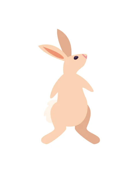 Flat Standing Rabbit Animal Icon — Stock Vector