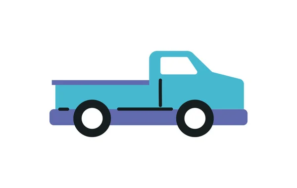 Projeto Caminhão Azul Plana Sobre Branco — Vetor de Stock