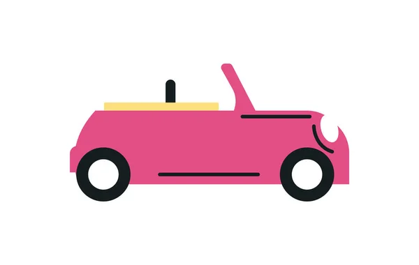 Плоский Рожевий Дизайн Автомобіля Над Білим — стоковий вектор