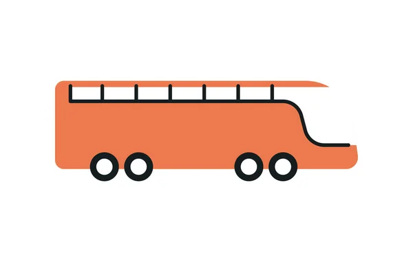 Design Piatto Autobus Arancione Bianco — Vettoriale Stock