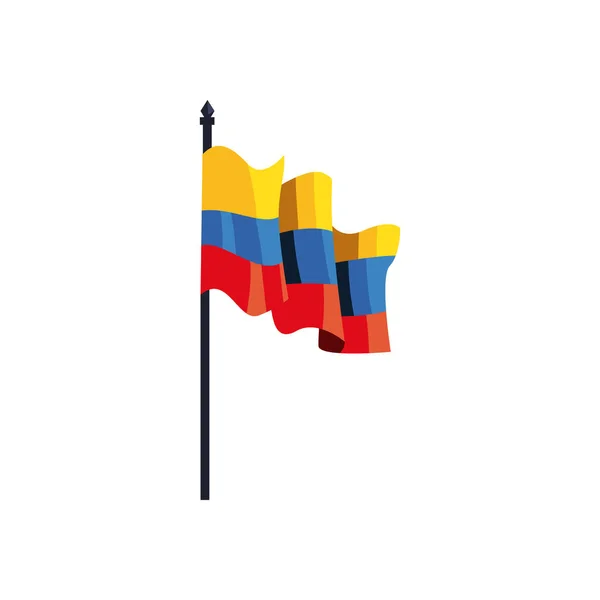 Плоский Колумбийский Флаг Над Белым — стоковый вектор