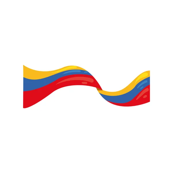 Bandera Plana Colombiana Ilustración Sobre Blanco — Vector de stock
