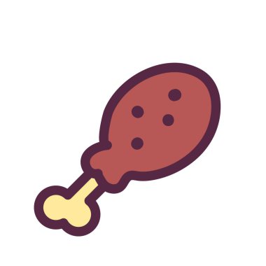 Düz tavuk budu çizimi beyazın üstünde