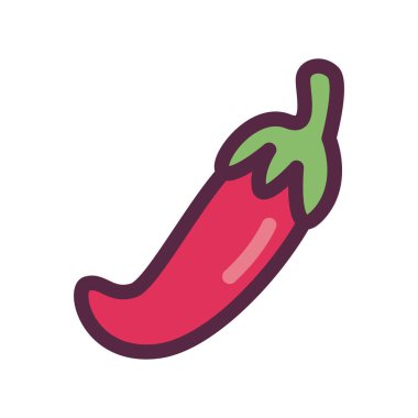 beyaz üzerine düz serin biber tasarımı