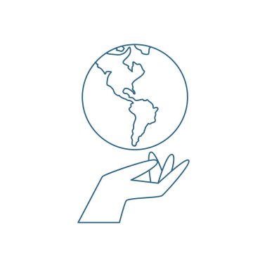 Düz elli beyazlar üzerinde dünya