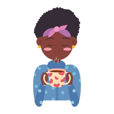 Rahatlamış kadın illüstrasyonu beyaz üzerine