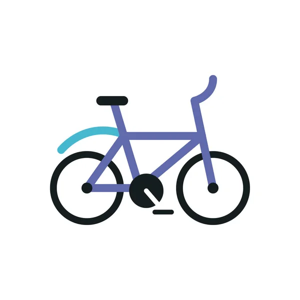 Düz Mavi Bisiklet Tasarımı Beyaz Üzerine — Stok Vektör