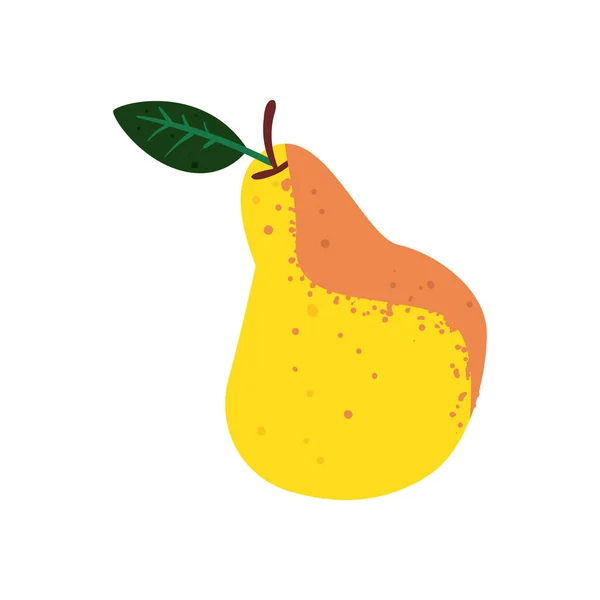 白の上に平らな新鮮な梨のデザイン — ストックベクタ