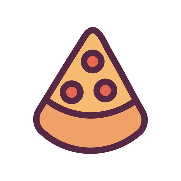 Diseño Fresco Plano Pizza Sobre Blanco — Vector de stock