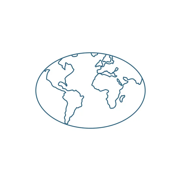 Flat Blue World Illustration White — Stock Vector