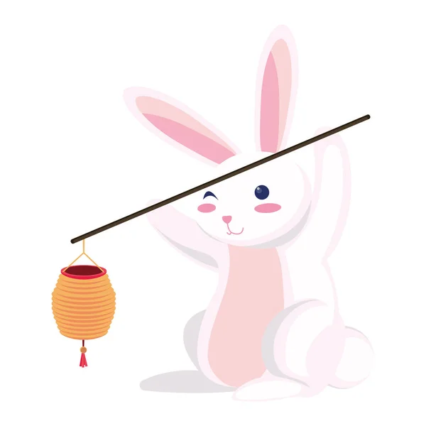 Радостный Кролик Полосой — стоковый вектор