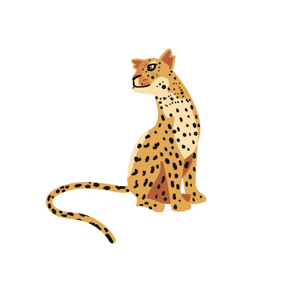 Baby Leopard Ilustrace Přes Bílou — Stockový vektor