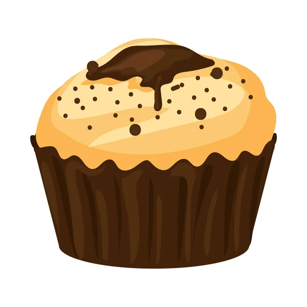 Conception Cuite Cupcake Sur Blanc — Image vectorielle