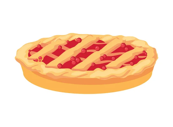 Tarte Aux Fruits Rouges Sur Blanc — Image vectorielle