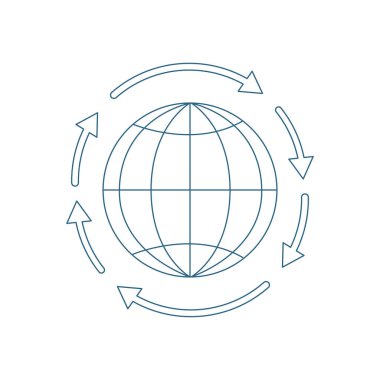 düz mavi dünya okları ile
