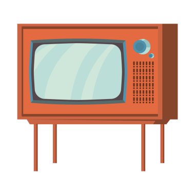 Retro TV dizaynı beyaz üzerine