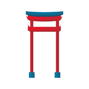 Torii kapısı tasarımı beyaz üzerine