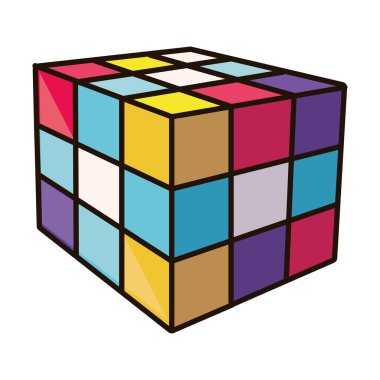 beyaz yerine rubik küp çizimi