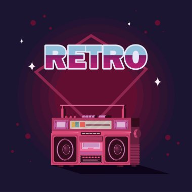 Yazılı retro radyo posteri