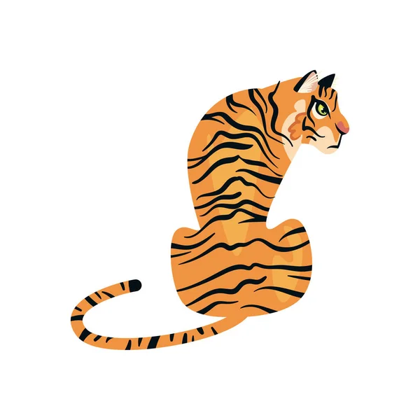 Bengal Tiger Illustration Över Vit — Stock vektor