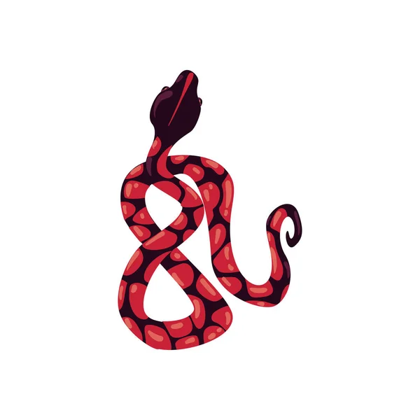 Design Plat Serpent Rouge Sur Blanc — Image vectorielle