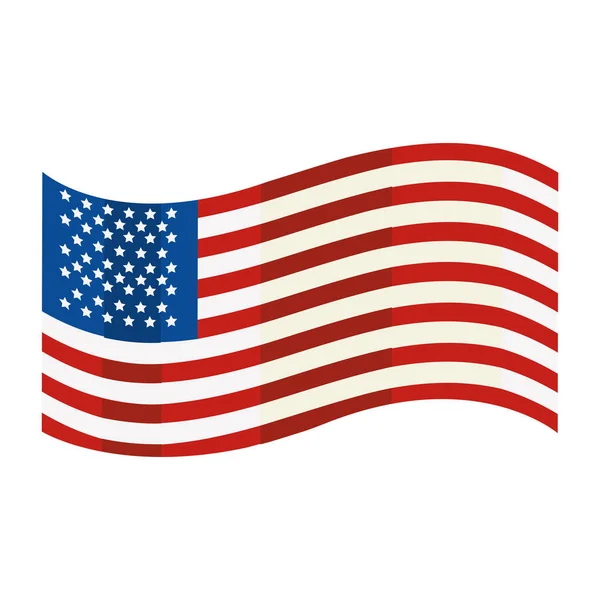 Bandeira Dos Estados Unidos Sobre Branco —  Vetores de Stock
