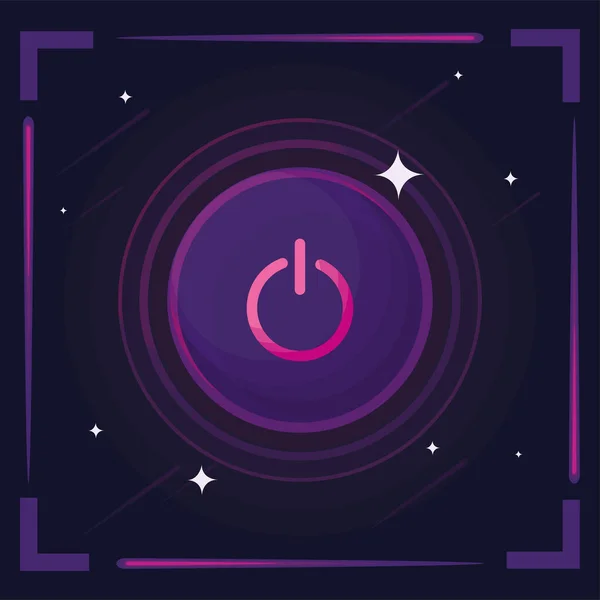 Poster Purple Power Button — Stock Vector