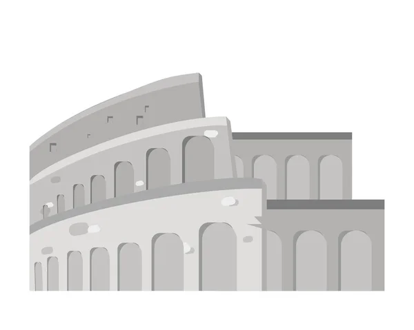 Roma Colosseum Tasarımı Beyaz Üzerine — Stok Vektör