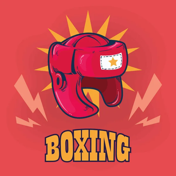 Tarjeta Casco Boxeo Con Truenos — Vector de stock