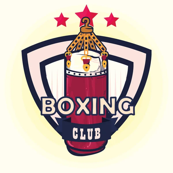 Boxing Club Card Boxing Bag — Stock Vector