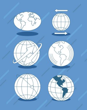 Düz mavi kürelerin posteri