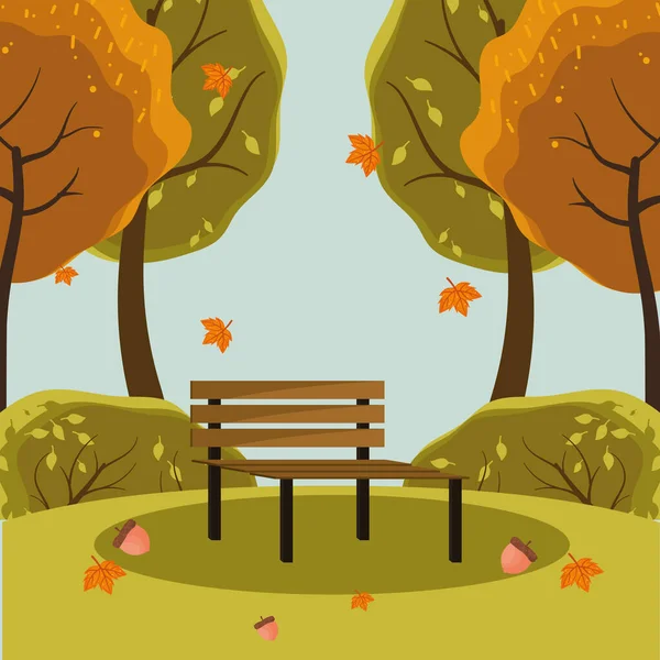 秋の公園のポスター — ストックベクタ