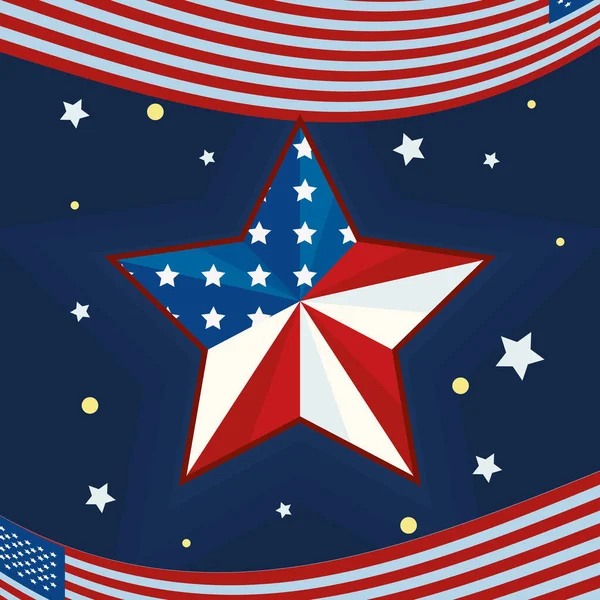 États Unis Design Liberté Avec Étoiles — Image vectorielle