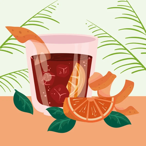 Poster Mit Coolem Negroni Cocktail — Stockvektor