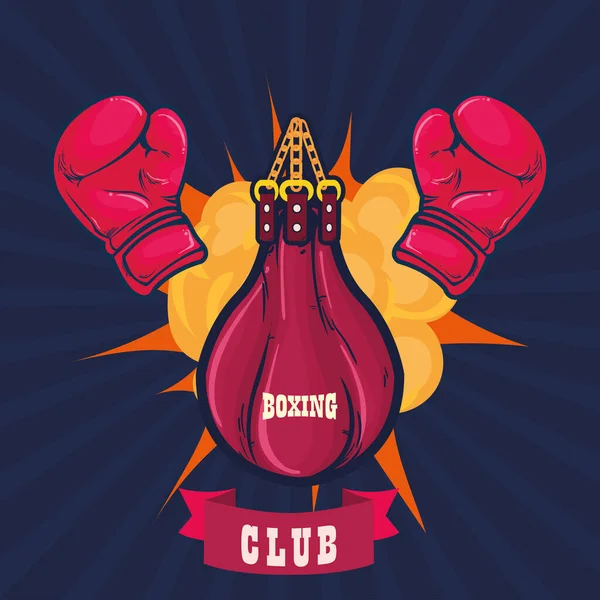Boxing Club Cartel Boxing Glove Bag — Stock Vector