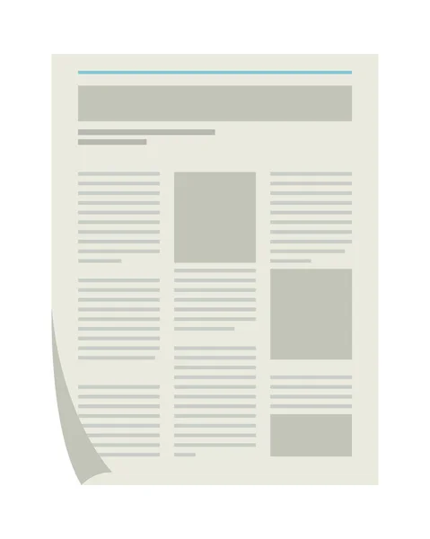 Icône Page Journal Sur Fond Blanc — Image vectorielle