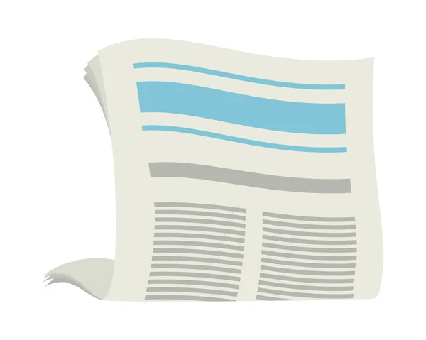 Zeitung Mit Blauer Überschrift Auf Weißem Hintergrund — Stockvektor