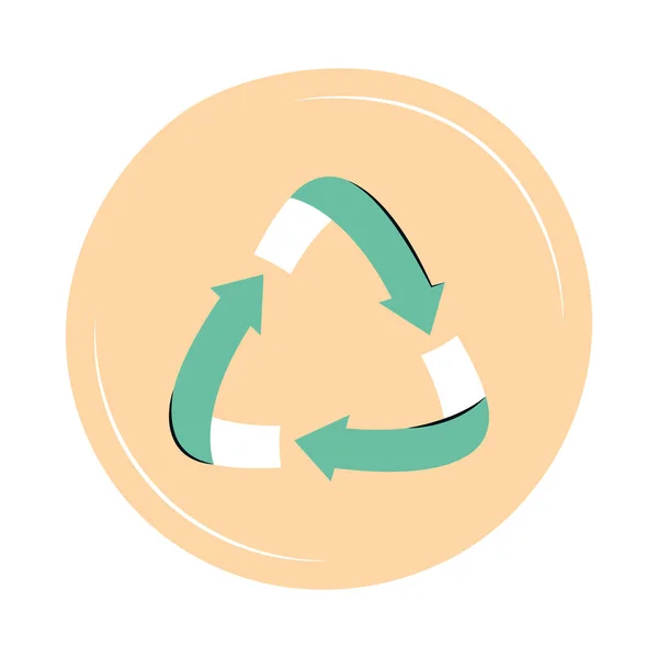 Recycle Symbool Label Witte Achtergrond — Stockvector