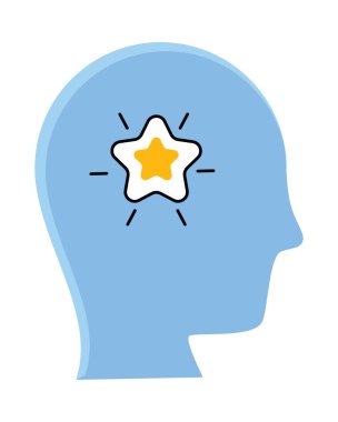 beyaz arkaplanda yıldız olan baş