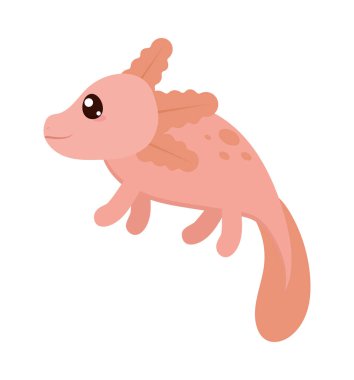 Beyaz arkaplanda axolotl hayvan simgesi