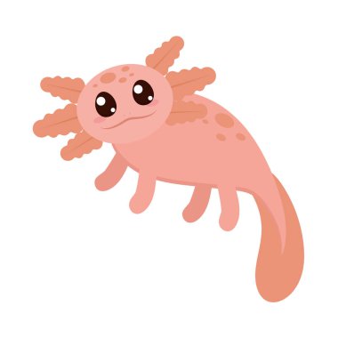Beyaz arkaplanda şirin axolotl simgesi
