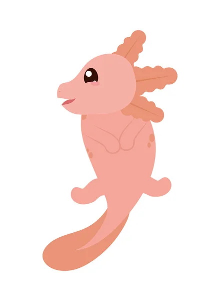 Icône Axolotl Rose Sur Fond Blanc — Image vectorielle
