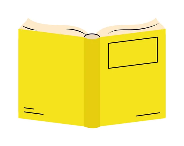 Libro Amarillo Sobre Fondo Blanco — Vector de stock