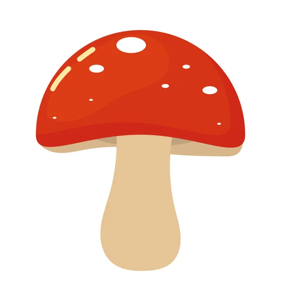 Icona Fungo Rosso Sfondo Bianco — Vettoriale Stock