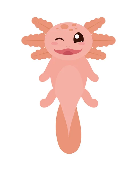 Lindo Axolotl Sobre Fondo Blanco — Archivo Imágenes Vectoriales