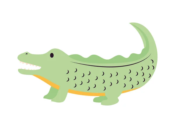 Icône Crocodile Mignon Sur Fond Blanc — Image vectorielle